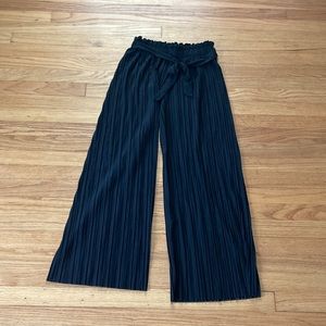 Small, black, wide leg, paper bag, pleated pants. Worn a couple of times!